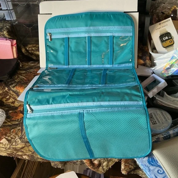 FREEGRACE Hanging Travel Toiletry Organizer Cosmetic Bag Blue - Picture 3 of 8